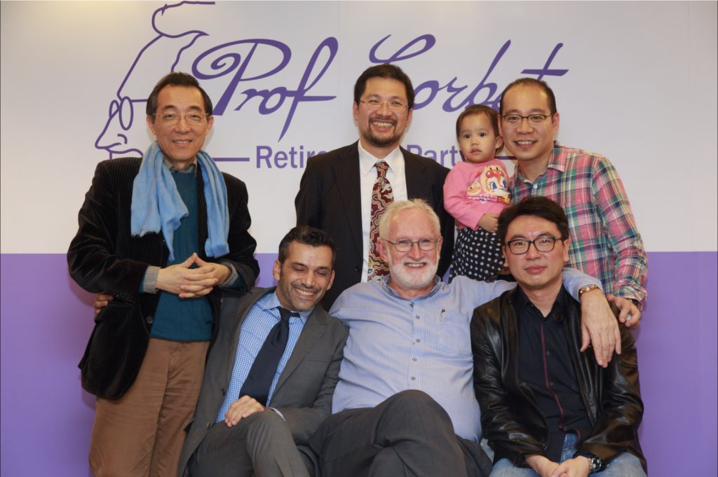 With my professorial periodontal colleagues (and a possible future dental academic) at my retirement party.